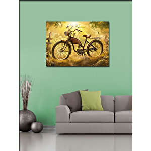 Kanvas Tablo Retro Motorlu Bisiklet 100x140 cm