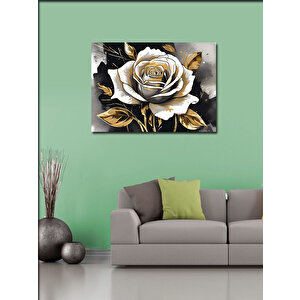 Kanvas Tablo Gold Rengi Gül 70x100 cm