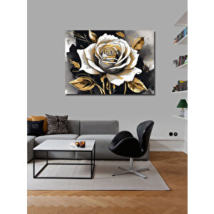 Kanvas Tablo Gold Rengi Gül 70x100 cm