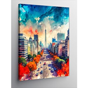 Kanvas Tablo Renkli Şehir