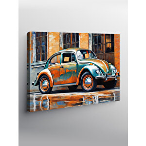 Kanvas Tablo Retro Kaplumbağa Araba 100x140 cm