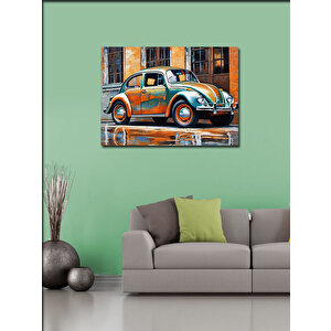 Kanvas Tablo Retro Kaplumbağa Araba 100x140 cm