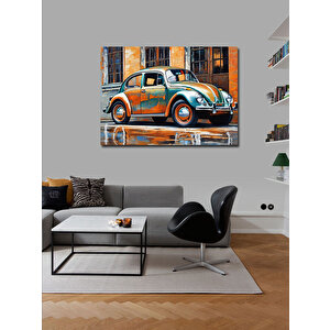 Kanvas Tablo Retro Kaplumbağa Araba 100x140 cm