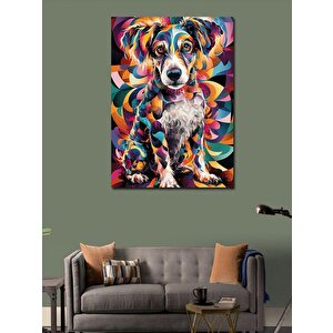 Kanvas Tablo Renkli Boyalı Köpek 70x100 cm