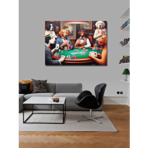 Kanvas Tablo Kumar Oynayan Köpekler 100x140 cm
