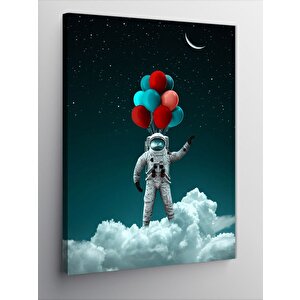 Kanvas Tablo Balonlar Ve Astronot 100x140 cm