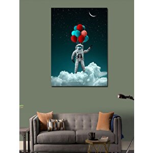 Kanvas Tablo Balonlar Ve Astronot 100x140 cm