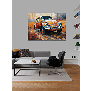 Kanvas Tablo Retro Kaplumbağa Araba 70x100 cm