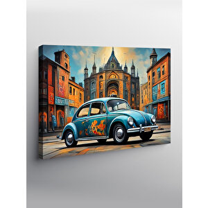 Kanvas Tablo Retro Kaplumbağa Araba 100x140 cm