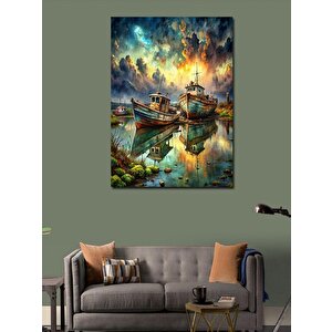 Kanvas Tablo Balıkçı Tekneleri 70x100 cm