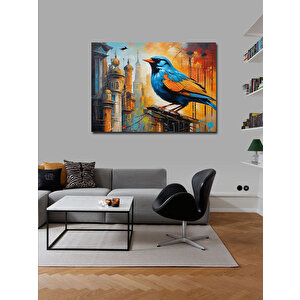 Kanvas Tablo Mavi Kuş 100x140 cm
