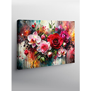 Kanvas Tablo Renkli Güller 100x140 cm