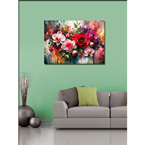 Kanvas Tablo Renkli Güller 100x140 cm
