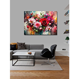 Kanvas Tablo Renkli Güller 100x140 cm