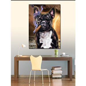 Kanvas Tablo Sigara İçen Köpek