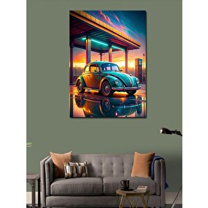 Kanvas Tablo Retro Kaplumbağa Araba 70x100 cm