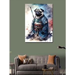 Kanvas Tablo Samuray Pug Köpek