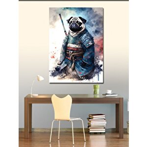 Kanvas Tablo Samuray Pug Köpek