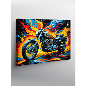 Kanvas Tablo Chopper Motosiklet