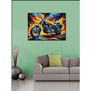 Kanvas Tablo Chopper Motosiklet