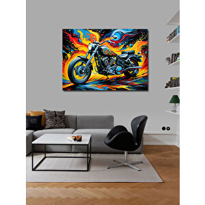 Kanvas Tablo Chopper Motosiklet