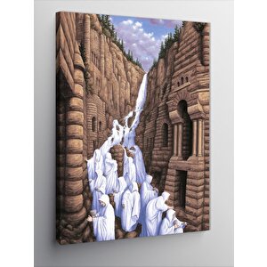 Kanvas Tablo Nehir Ve İnsanlar 100x140 cm