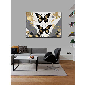 Kanvas Tablo Sarı Siyah Kelebekler 70x100 cm