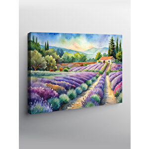 Kanvas Tablo Pastel Renkli Lavanta Bahçesi 70x100 cm