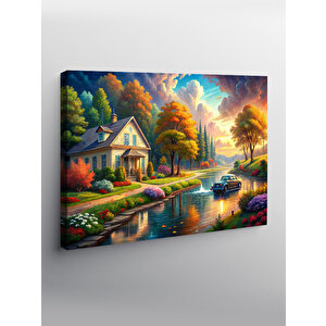 Kanvas Tablo Manzaralı Müstakil Ev 70x100 cm