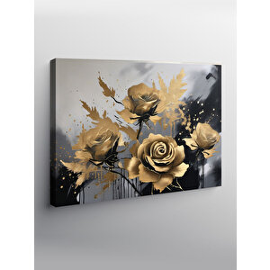 Kanvas Tablo Gold Rengi Güller 70x100 cm