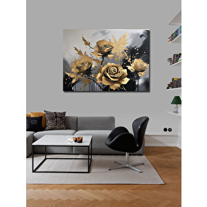 Kanvas Tablo Gold Rengi Güller 70x100 cm