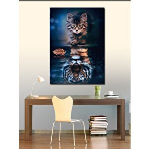 Kanvas Tablo Kedi Ve Gölgesi Kaplan