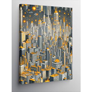 Kanvas Tablo Soyut Şehir 100x140 cm