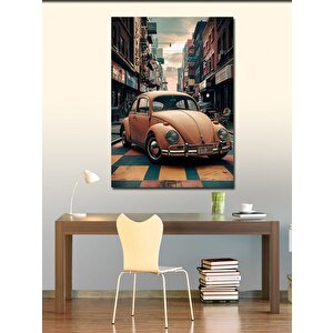 Kanvas Tablo Retro Kaplumbağa Araba 100x140 cm
