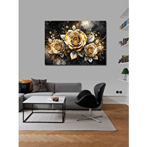 Kanvas Tablo Altın Rengi Güller 70x100 cm