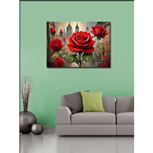 Kanvas Tablo Kırmızı Güller 100x140 cm