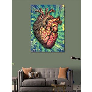 Kanvas Tablo Desenli Kalp 100x140 cm