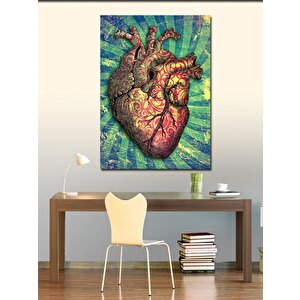 Kanvas Tablo Desenli Kalp 100x140 cm