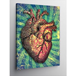Kanvas Tablo Desenli Kalp 70x100 cm