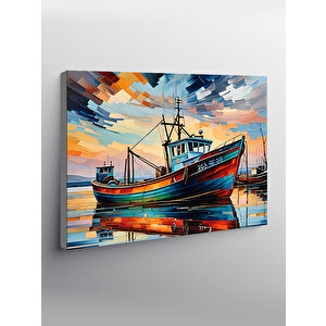 Kanvas Tablo Balıkçı Teknesi 100x140 cm
