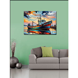 Kanvas Tablo Balıkçı Teknesi 100x140 cm