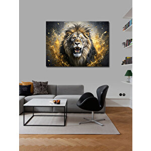 Kanvas Tablo Sinirli Aslan 100x140 cm