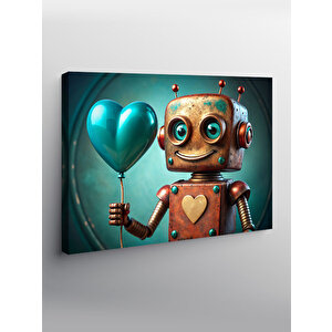 Kanvas Tablo Balonlu Sevimli Robot