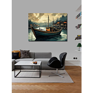 Kanvas Tablo Retro Balıkçı Teknesi 100x140 cm