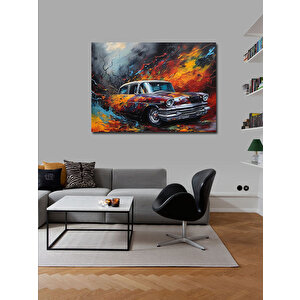 Kanvas Tablo Kırmızı Retro Araba 100x140 cm