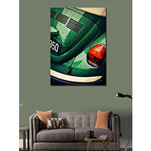 Kanvas Tablo Retro Yeşil Araba