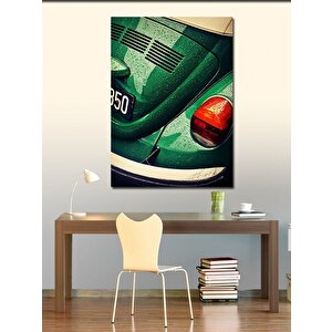 Kanvas Tablo Retro Yeşil Araba