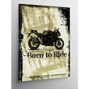 Kanvas Tablo Born To Ride Motosiklet Temalı