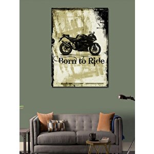 Kanvas Tablo Born To Ride Motosiklet Temalı