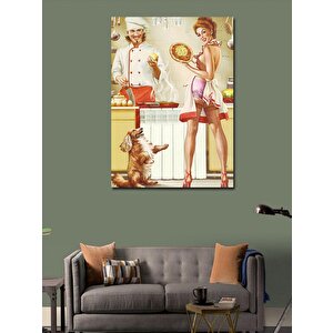 Kanvas Tablo Aşçılar Ve Köpek 100x140 cm